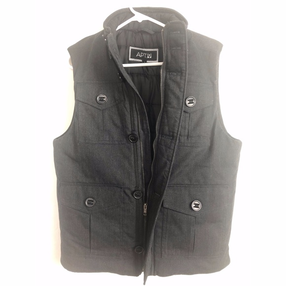 Apt. 9 Midweight Charcoal Puffer Vest - Size S - Picture 5 of 8